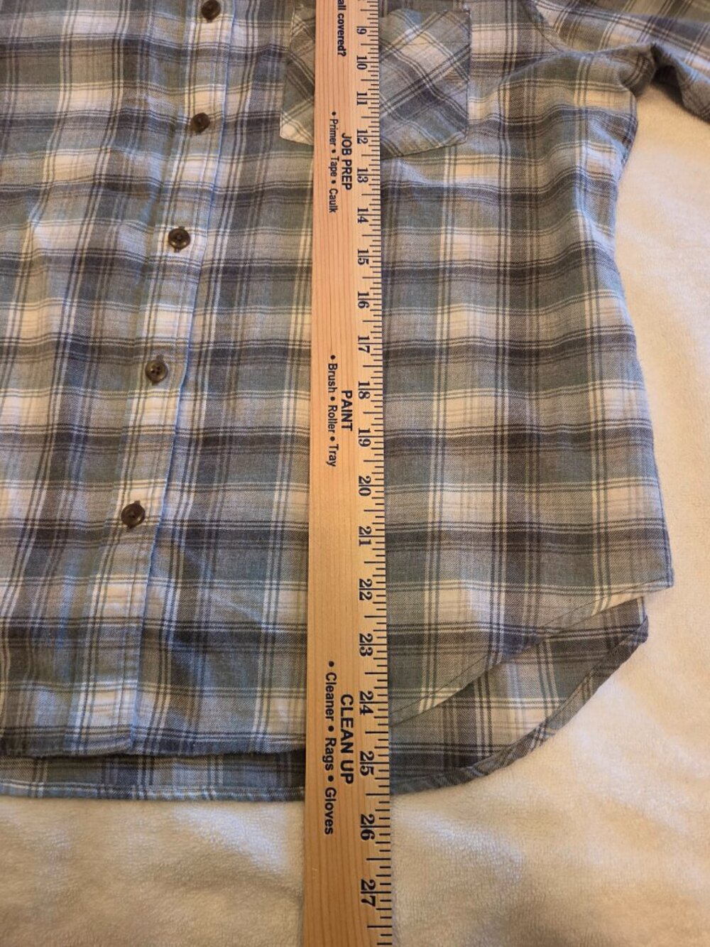 Pendleton Womens Flannel Button Up Shirt Petite L White Green Gray Plaid Cotton - Picture 10 of 11